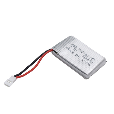 25C Lipo 3.7V Drone Battery 752540 600mAh With XH2.54 Connector